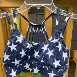 CVG brand Blue Star Struck sports bra- Size large